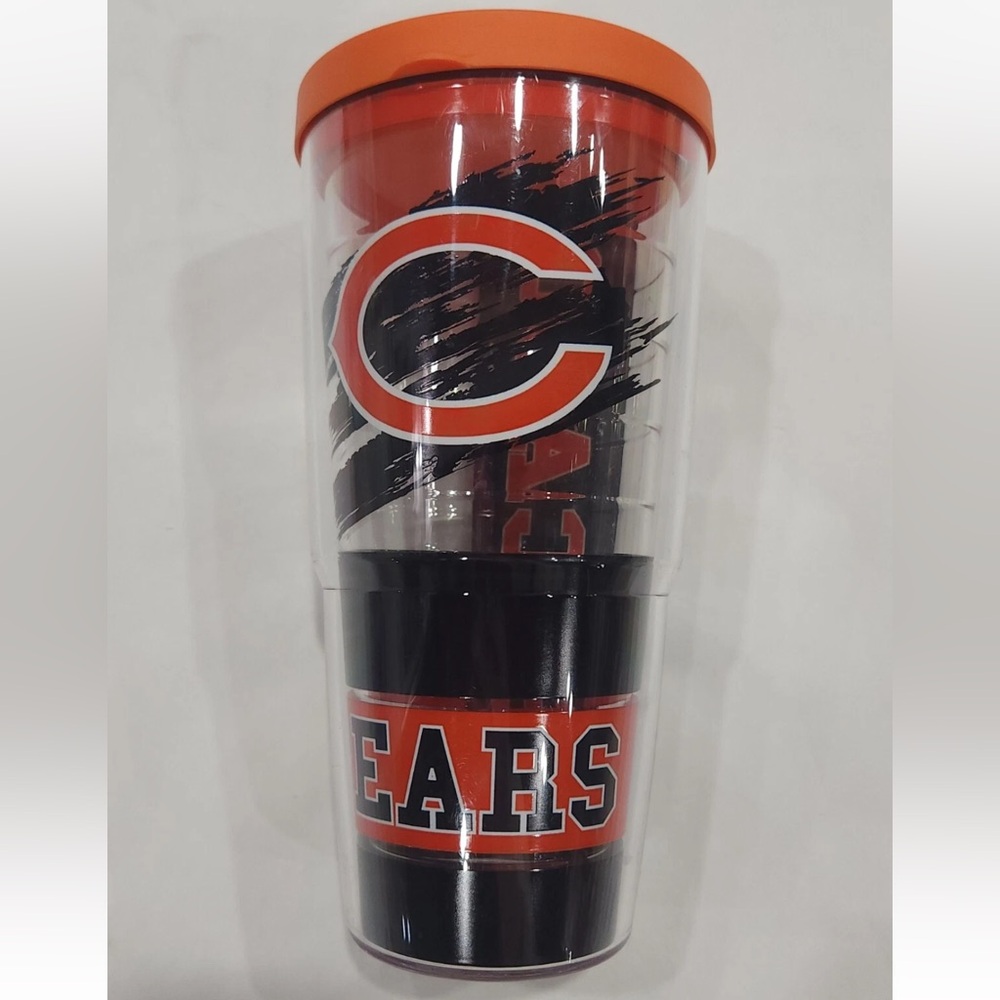 NFL Chicago Bears Tervis Tumbler w/ Lid Used Condition Orange Black